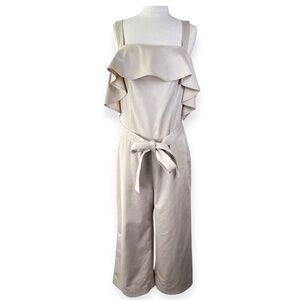 Banana Republic Cream Ruffle Jumpsuit